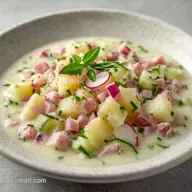 Classic Russian Summer Soup with Ham