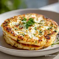 2 Ingredient Cottage Cheese Flatbread with Garlic and Herbs