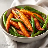 Crispy Roasted Carrots and Green Beans for 4 Servings