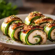 No Carb Snack with Cucumber and Turkey Bites