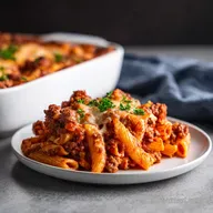 Easy Baked Ziti with Ground Beef and Sausage for 8 Servings