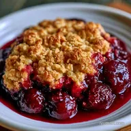 Cherry Crisp with Fresh Cherries