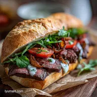 Steak Sandwich Recipe - Tender Steak & Herb Sauce
