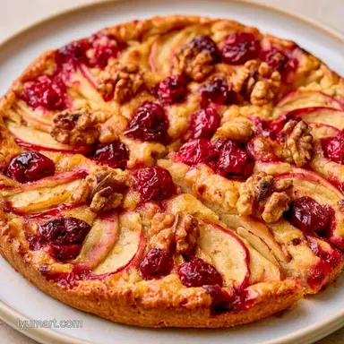 Apple Cranberry Walnut Pie for 8 Slices Recipe Card