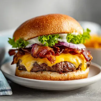Bacon Ranch Burger with Sour Cream for 4 Servings Recipe Card