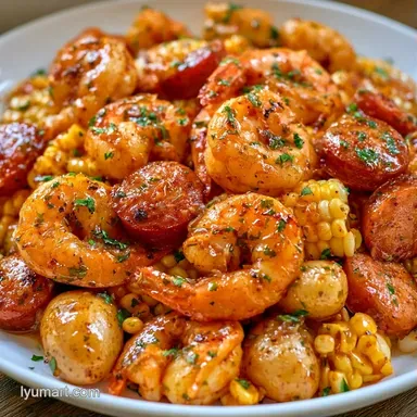 Cajun Shrimp Packets for 4 Servings Recipe Card