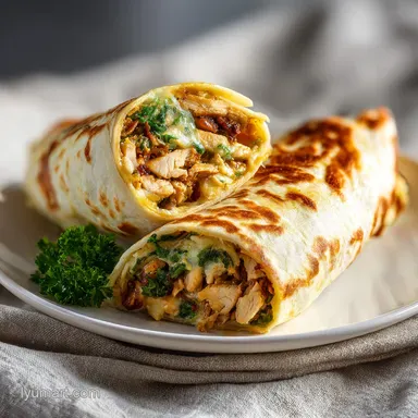 Low Carb Cheesy Garlic Chicken Wrap Recipe Recipe Card