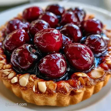 Cherry Almond Tart for 8 Servings Recipe Card