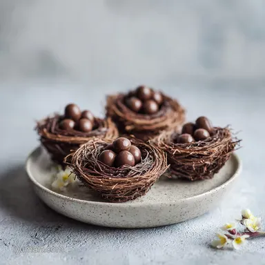 Chocolate Birds Nests for 12 Servings with Shredded Wheat Recipe Card