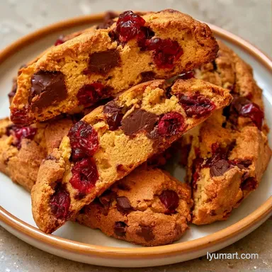 Chocolate Cranberry Biscotti: Crispy Recipe Card
