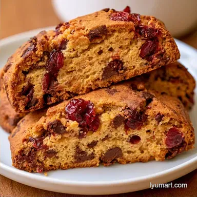 Chocolate Cranberry Biscotti: Crispy
