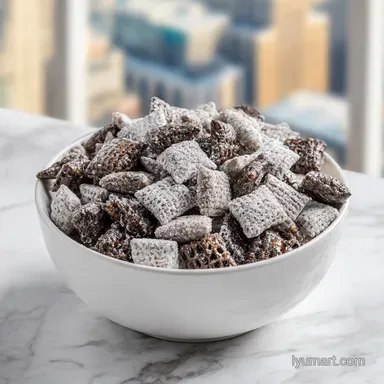 Puppy Chow Muddy Buddies Recipe: 15 Minute Snowy Velvet Crunch Recipe Card