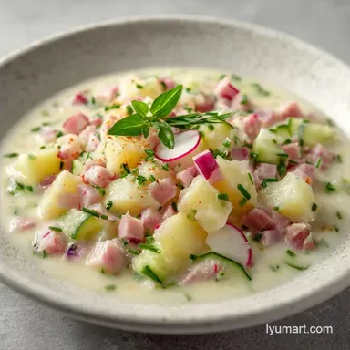 Classic Russian Summer Soup with Ham