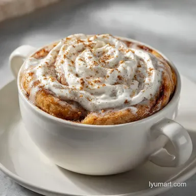 Cottage Cheese Cinnamon Roll Mug Cake in 7 Minutes Recipe Card