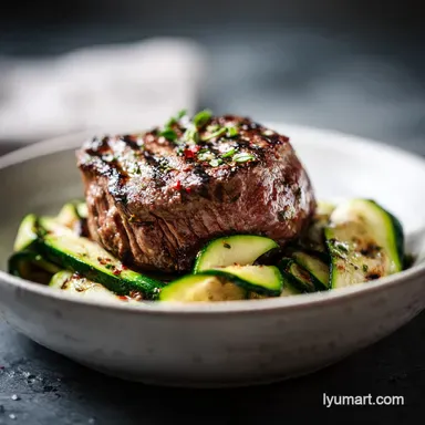 Cozy Grilled Steak Bowl with Zucchini for 2