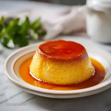 Cream Cheese Flan for 12 Servings: Velvety Baked Custard Recipe Card