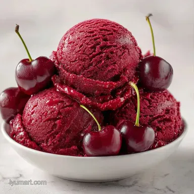 Creamy Cherry Gelato for 6 Servings Recipe Card