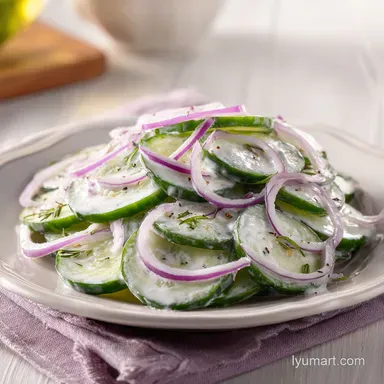 Creamy Cucumber Salad with Sour Cream Recipe Card