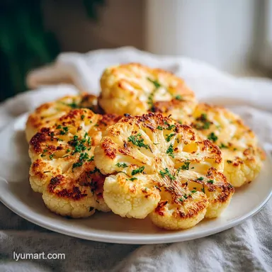Crispy Baked Cauliflower Steaks for 4 Servings Recipe Card