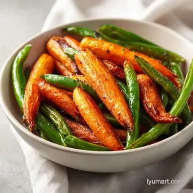 Crispy Roasted Carrots and Green Beans for 4 Servings