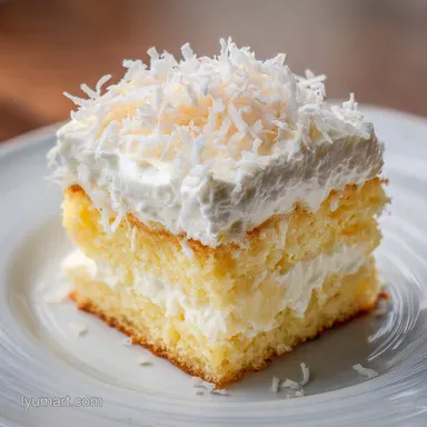 Delicious Creamy Coconut Cake: Velvety Recipe Card