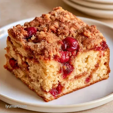 Dried Cranberry Coffee Cake with Sour Cream