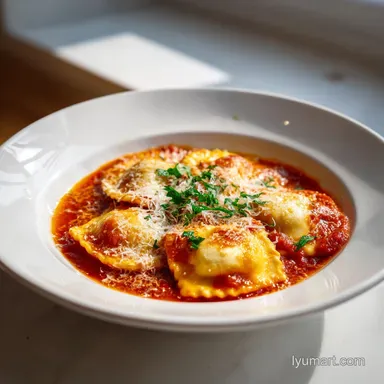 Easy 3 Ingredient Ravioli Bake for 6 Servings: Golden and Bubbly