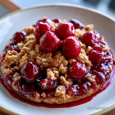 Cherry Crisp with Fresh Cherries Recipe Card