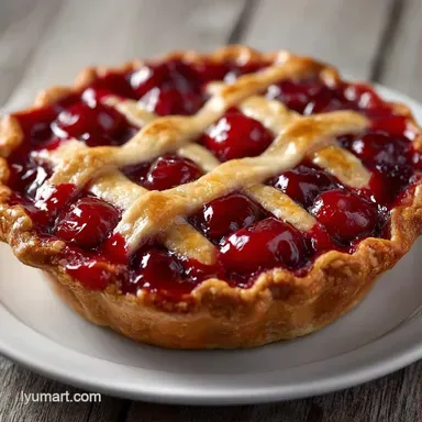 Easy Fresh Cherry Pie for 8 Servings Recipe Card