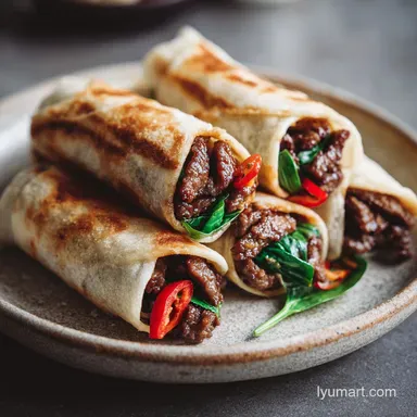 Thai Basil Beef Rolls in 25 Minutes