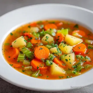 Fast Instant Pot Vegetable Soup in 30 Min Recipe Card