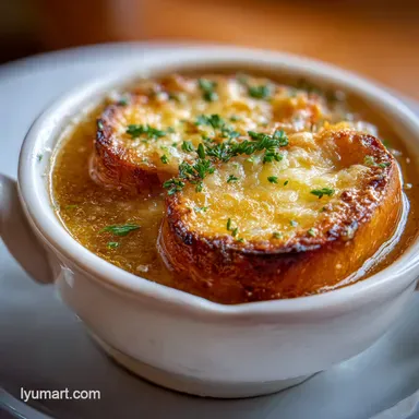 French Onion and Butter Bean Soup for 4 Servings Recipe Card