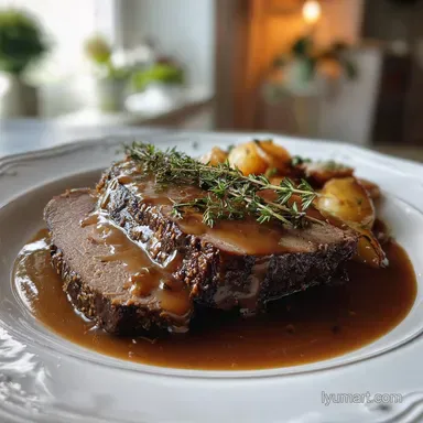 German Food Sauerbraten Recipe with Gingersnap - Fork-Tender Recipe Card