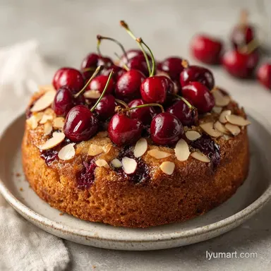 Gluten Free Cherry Almond Cake: 8 Slices Recipe Card