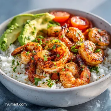 Grilled Shrimp Bowl Recipe for 4 Servings Recipe Card
