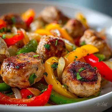 Ground Sausage Recipe with Peppers for 4 Recipe Card