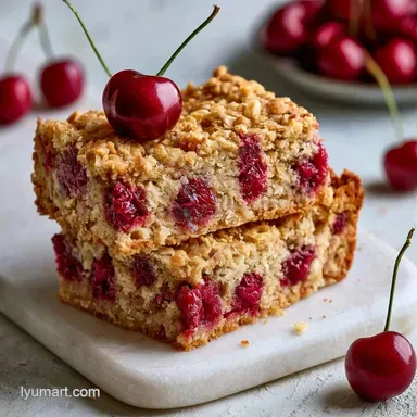 Healthy Cherry Oatmeal Bars: Meal Prep Recipe Card