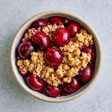 Easy Fresh Cherry Crisp Recipe Recipe Card