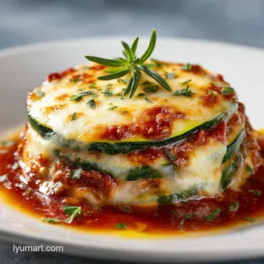 Keto Zucchini Lasagna for 8 Servings Recipe Card