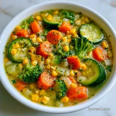Light Summer Meal Soup with Fresh Corn