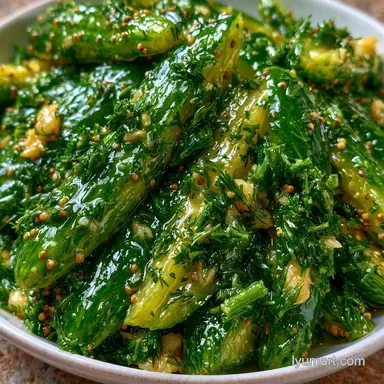 Mustard Seed Dill Pickles in 20 Minutes Recipe Card