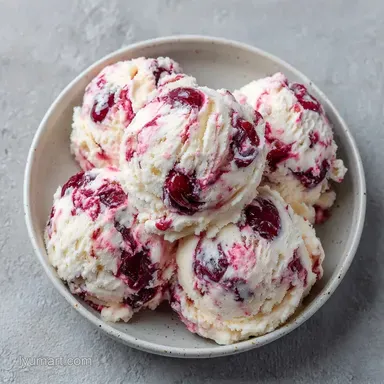 Cherry Ice Cream with Condensed Milk Recipe Card