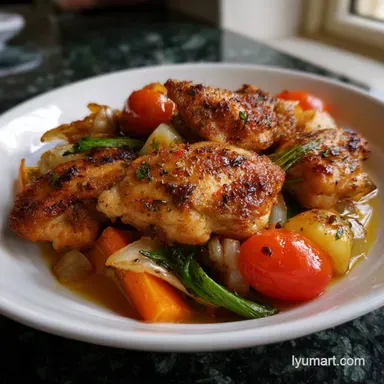 One Pan Chicken and Vegetables: High Heat Roast Recipe Card