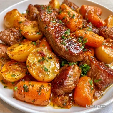 Pot Roast in Foil with Baby Potatoes Recipe Card