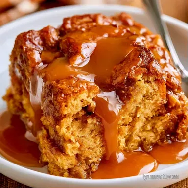 Pumpkin Bread Pudding for 9 Servings Recipe Card