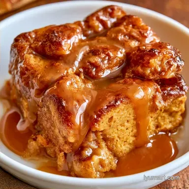 Pumpkin Bread Pudding for 9 Servings