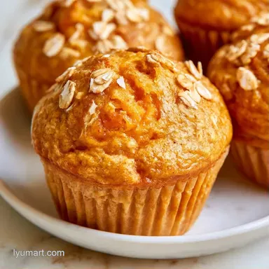 Pumpkin Breakfast Muffin with Oats Recipe Card