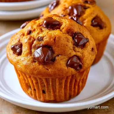 Pumpkin Chocolate Chip Muffins in 40 Min Recipe Card