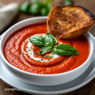 Red Bell Pepper Soup for 4 Servings Recipe Card