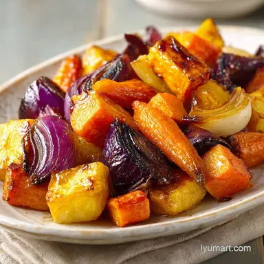 Roasted Root Vegetables for 8 Servings Recipe Card